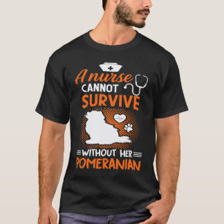 Sjuksköterska sjukhus Pomeranian hundägare T Shirt