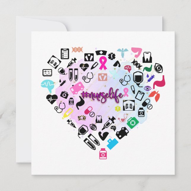 #Sjuksköterska, sjuksköterska, humor, sjukskötersk Tack Kort (Framsida)