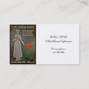 Sjuksköterska som ber donationer WWI Visitkort