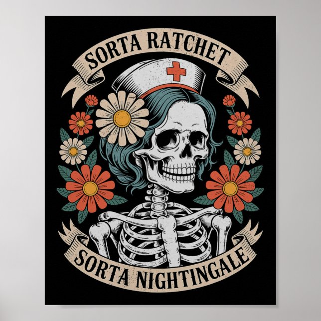 Sjuksköterska Sorta Ratchet Sorta Nightingale Skel Poster (Framsidan)