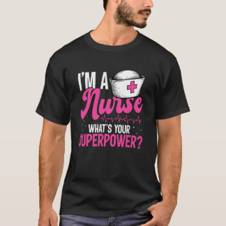 Sjuksköterska Superkraft Hjärtbeat Sjukvård Medici T Shirt