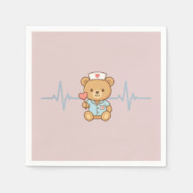Sjuksköterska Teddybjörn Festserviett
