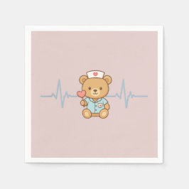 Sjuksköterska Teddybjörn Festserviett Pappersservett