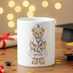 Sjuksköterska Teddybjörn Mugg – Anpassad Namnprese