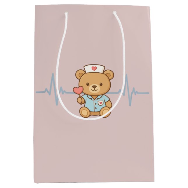 Sjuksköterska Teddybjörn Presentpåse (Framsidan)