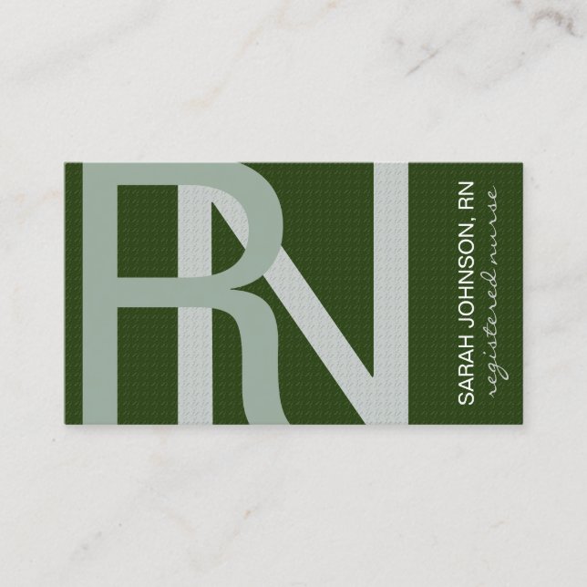 Sjuksköterska Texturerad text VÄLJ FÄRGER Visitkort (Framsida)