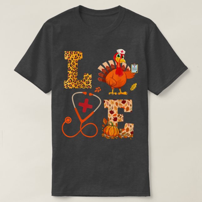 Sjuksköterska Thanksgiving Sjukvårdspersonal Turk T Shirt (Design framsida)