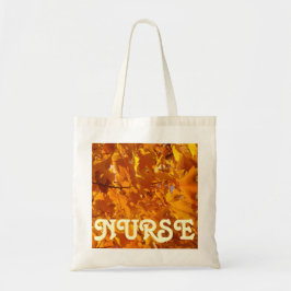 Sjuksköterska Totebags Gylden Orange Höstlöv RN Tygkasse
