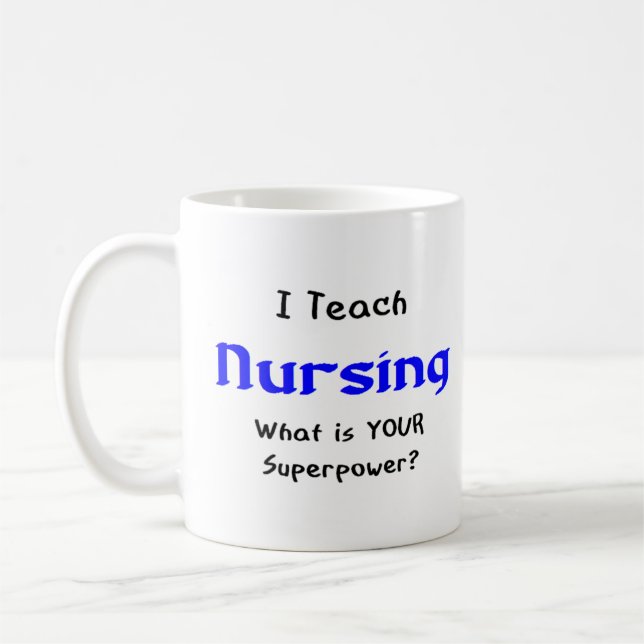 sjuksköterska undervisar kaffemugg (Vänster)