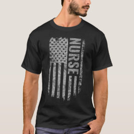 Sjuksköterska USA Flagga Distressed design T Shirt