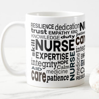 Sjuksköterska Värdesätter Svart Typografiuppskattn Kaffemugg