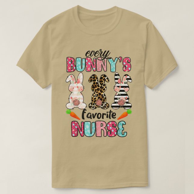Sjuksköterska varje Bunnys är för sjuksköterskor E T Shirt (Design framsida)