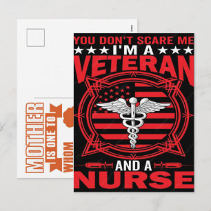 Sjuksköterska Veteran 4:e Juli USA-design Helg Vykort