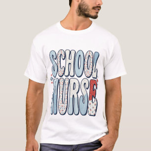 Sjuksköterska Vintage Blommig Typografi T-Shirt De