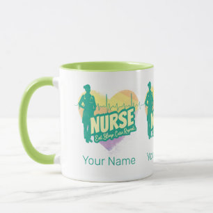 Sjuksköterska Vintage Design med hjärtfrekvensmoti Mugg