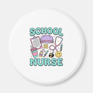 Sjuksköterska Vintage Medicinsk Collage T-Shirt De Magnet