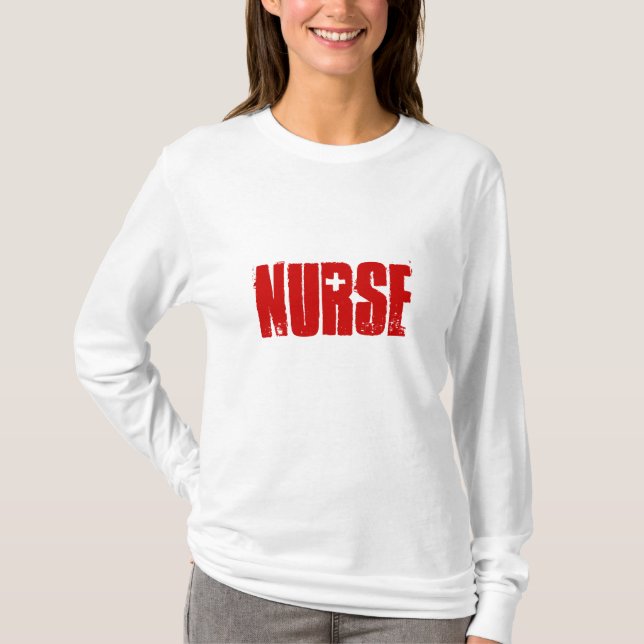 SJUKSKÖTERSKAdräkt Tee Shirt (Framsida)