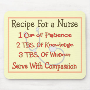Sjuksköterskagåvor "recept för en sjuksköterska ", musmatta
