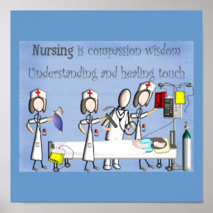 Sjuksköterskakanfaskonst "medkänsla & vishet ", poster