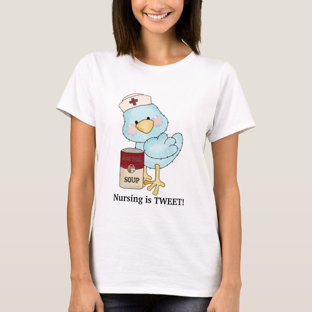 Sjuksköterskan är tweet t-shirt (Framsida)