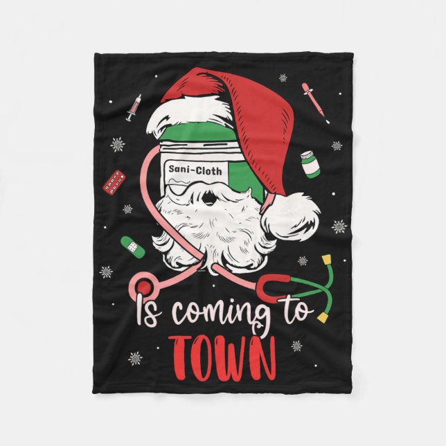 Sjuksköterskan Istant Julafton Sani-Trasa kommer t Fleecefilt (Framsidan)