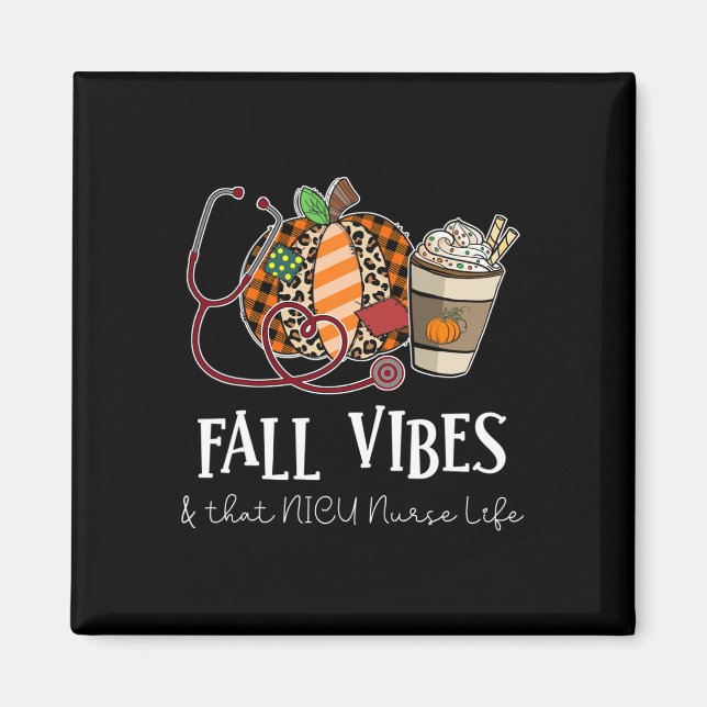 Sjuksköterskan Leopard Pumpkin Fall Vibes och NICU Magnet (Framsidan)