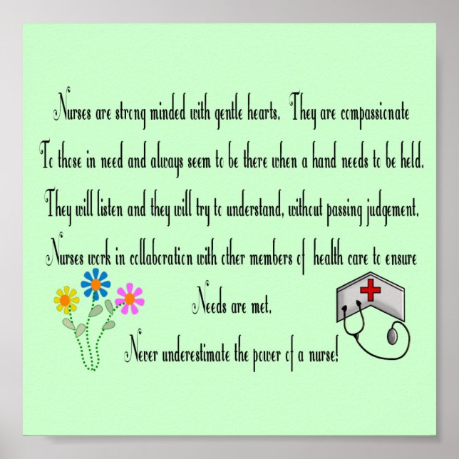 Sjuksköterskan Poster "En sjukas makt!" (Framsidan)