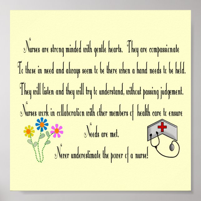 Sjuksköterskan Poster "En sjukas makt!" (Framsidan)