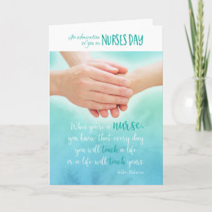 Sjuksköterskans dag amiration Nurse Holding Händer Helgkort