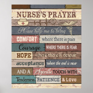 Sjuksköterskans Prayer - inspiration och motivatio Poster