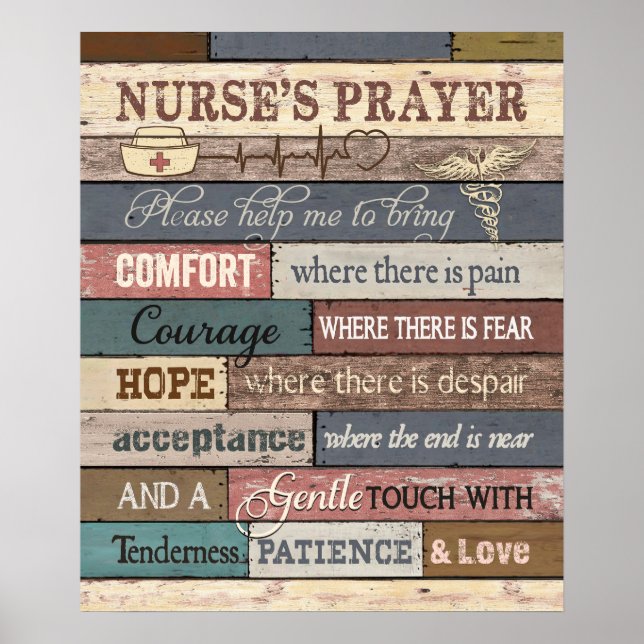 Sjuksköterskans Prayer - inspiration och motivatio Poster (Framsidan)
