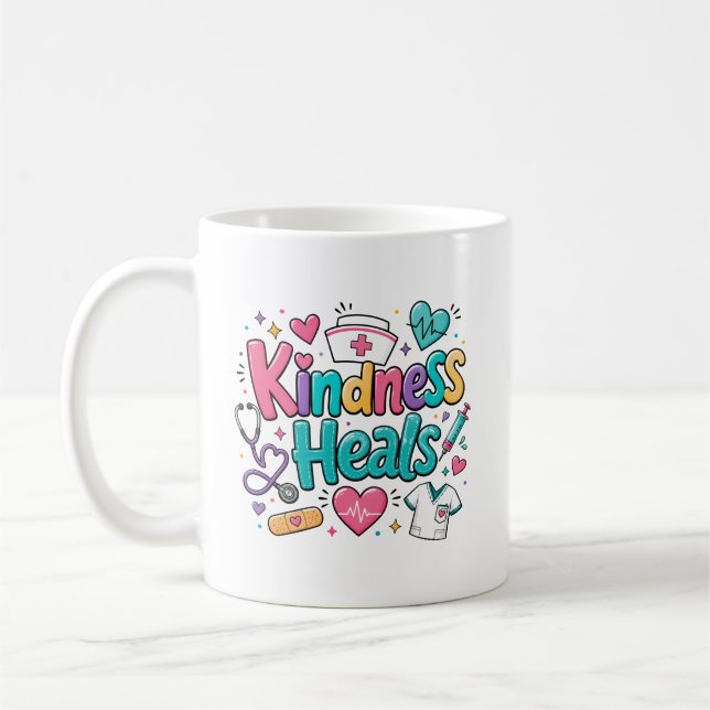 Sjuksköterskans vänlighet botar kaffemugg (Vänster)