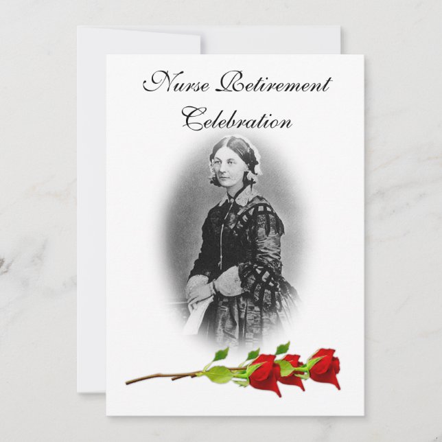 SjuksköterskapensionFirande-Florence näktergal Inbjudningar (Framsida)