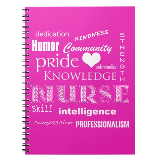 SjuksköterskaPride-Attribut/rosor Anteckningsbok Med Spiral (Framsidan)