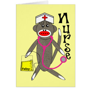 Sjuksköterskasock monkeygåvor hälsningskort