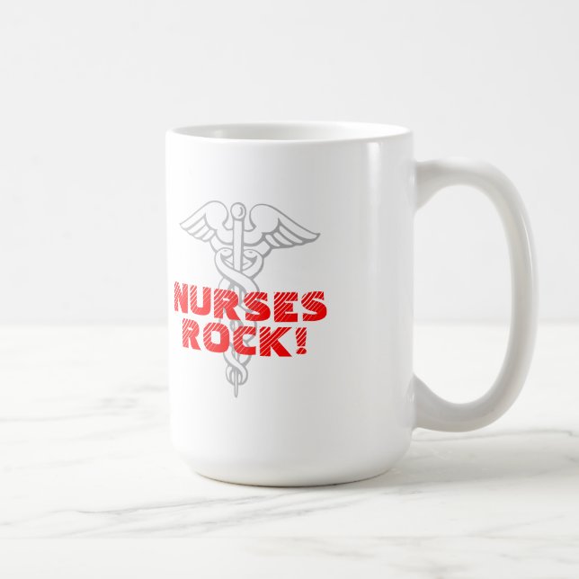 Sjuksköterskasten! Mugg | med caduceussymbol (Höger)
