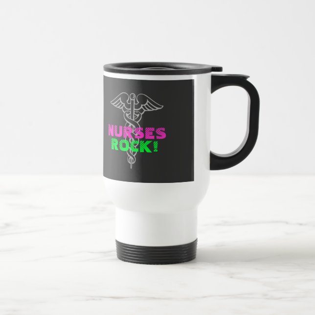 Sjuksköterskasten! Travel mug i ljusa neonfärger Resemugg (Höger)