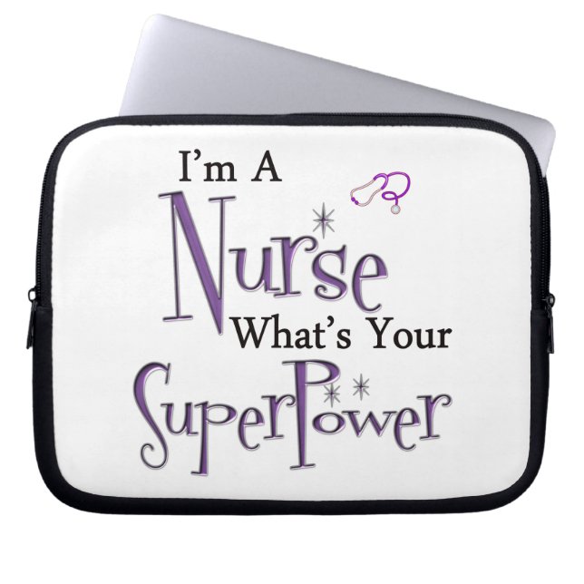 SjuksköterskaSuperpower Laptop Sleeve (Framsidan)