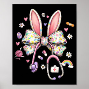 Sjuksköterske Bunny Rolig Påsk Sjuksköterska Söt S Poster