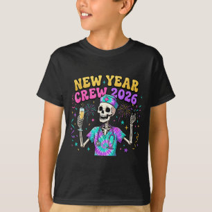 Sjuksköterske Skelett Nyårs Crew 2026 Rolig Er Icu T Shirt