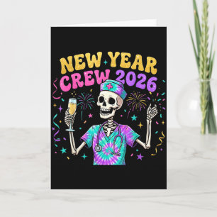 Sjuksköterske Skelett Nyårs Crew 2026 Roligt Er Ic Kort