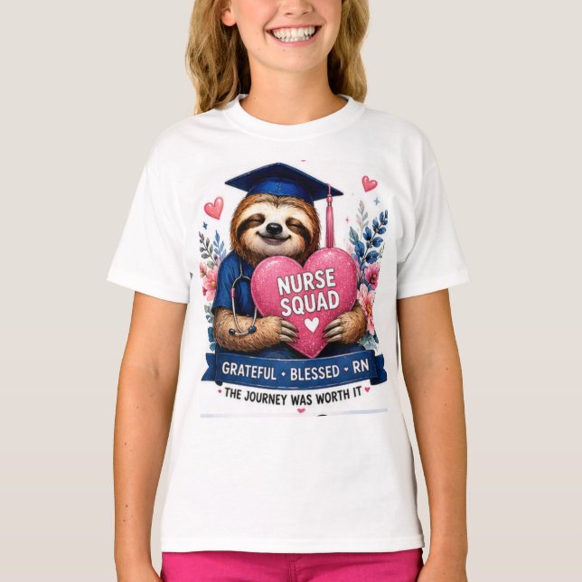 Sjuksköterske Squad Långsam RN Examinerad Söt Sjuk T Shirt (Framsida)