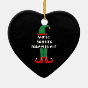 Sjuksköterske tomtens favoritälva rolig sjuksköter julgransprydnad keramik