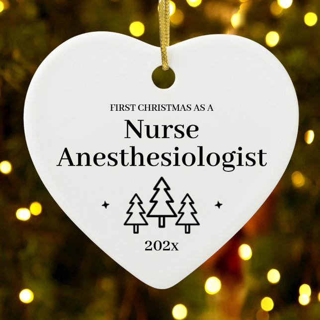 Sjuksköterskeanestesiolog Första jul Julgransprydnad Keramik (Nurse Anesthesiologist First Christmas Ceramic Ornament
)