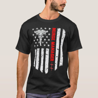 Sjuksköterskeansvarig Amerikansk flagga Patriotisk T Shirt