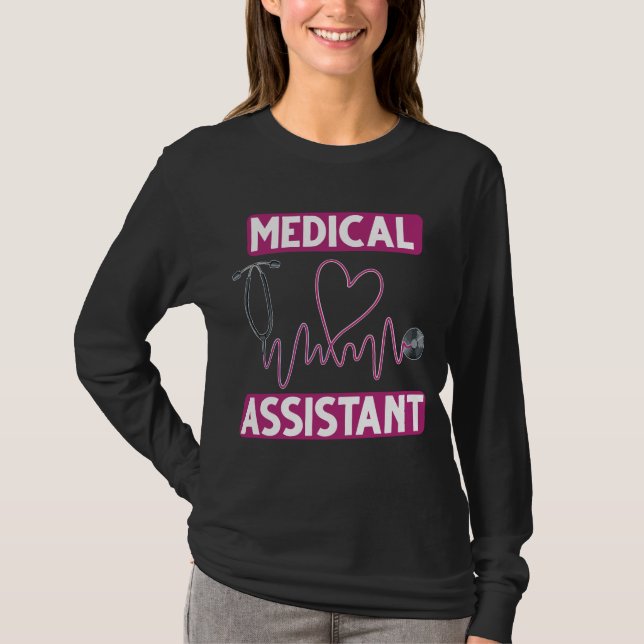 Sjuksköterskeassistent Stethoscope Sjuksköterska T Shirt (Framsida)