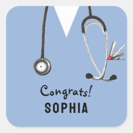 Sjuksköterskeexamen Grattis Fyrkantigt Klistermärke