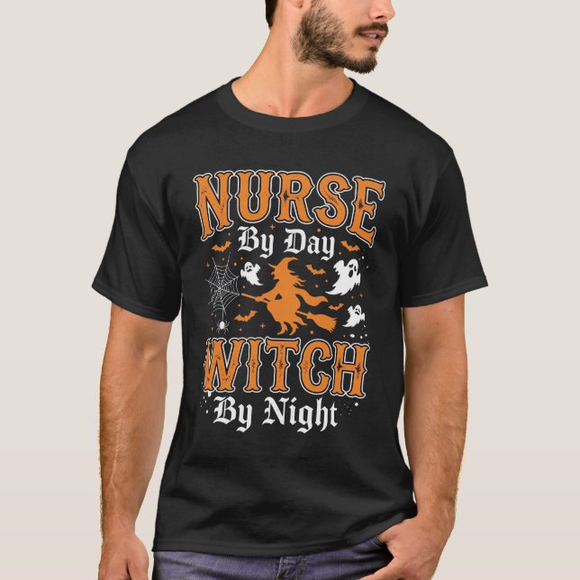 Sjuksköterskehäxa Halloween-design (2) T Shirt (Framsida)