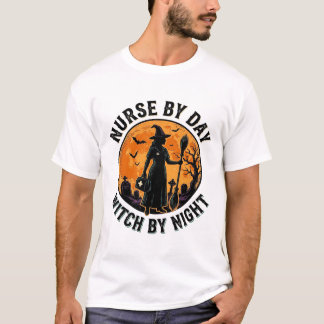 Sjuksköterskehäxa Halloween Vintage Kuslig Skift D T Shirt