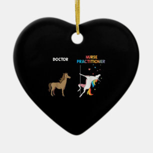 Sjuksköterskekapital Unicorn Dancing Pole Julgransprydnad Keramik